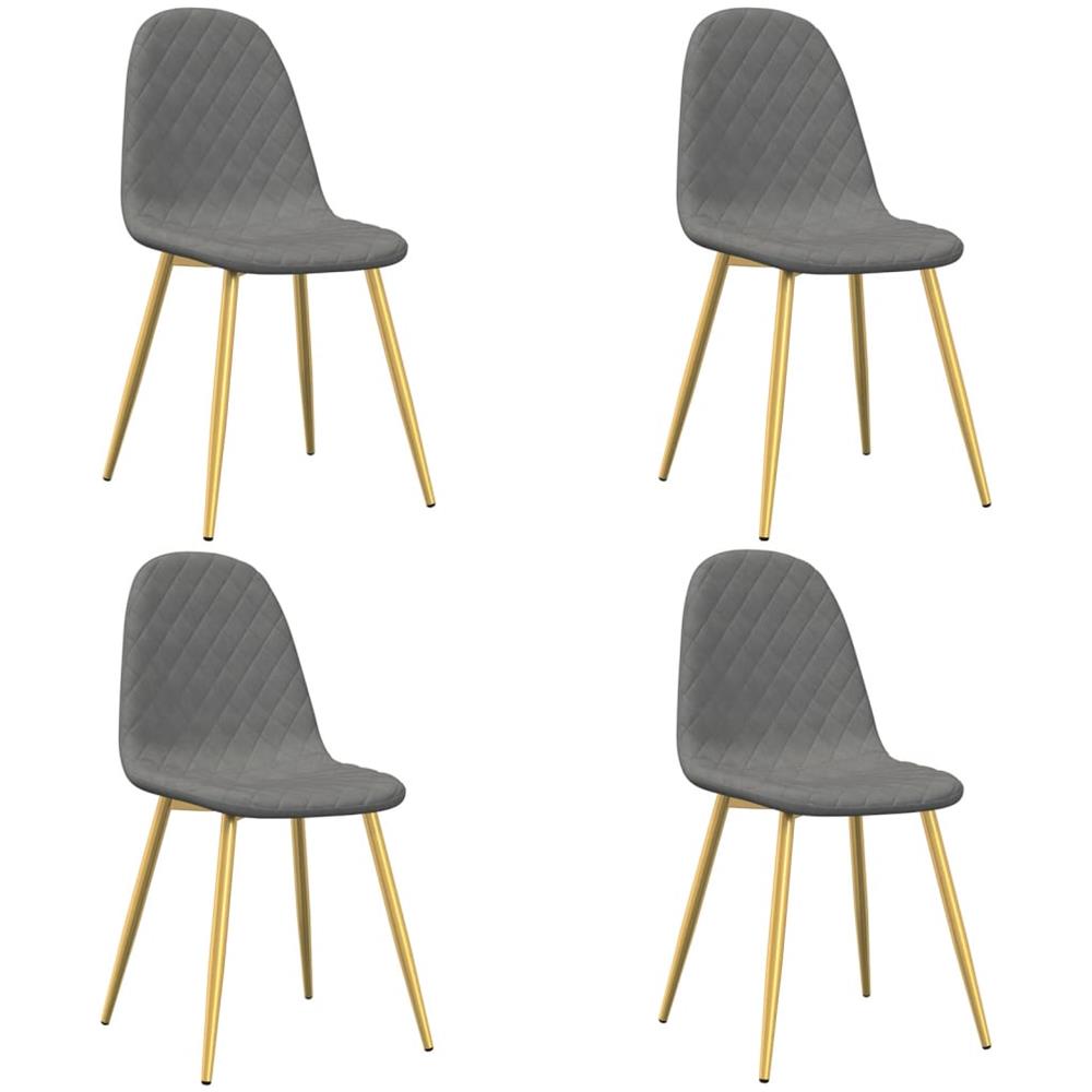 Sedie da Pranzo 4 pz Grigio Chiaro in Velluto - Foto 1