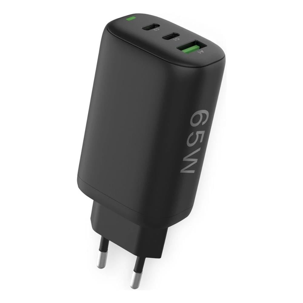Caricabatterie Gan Usb-a E 2 Porte Usb-c Power Delivery 65w Ricarica Rapida Nero - Foto 1