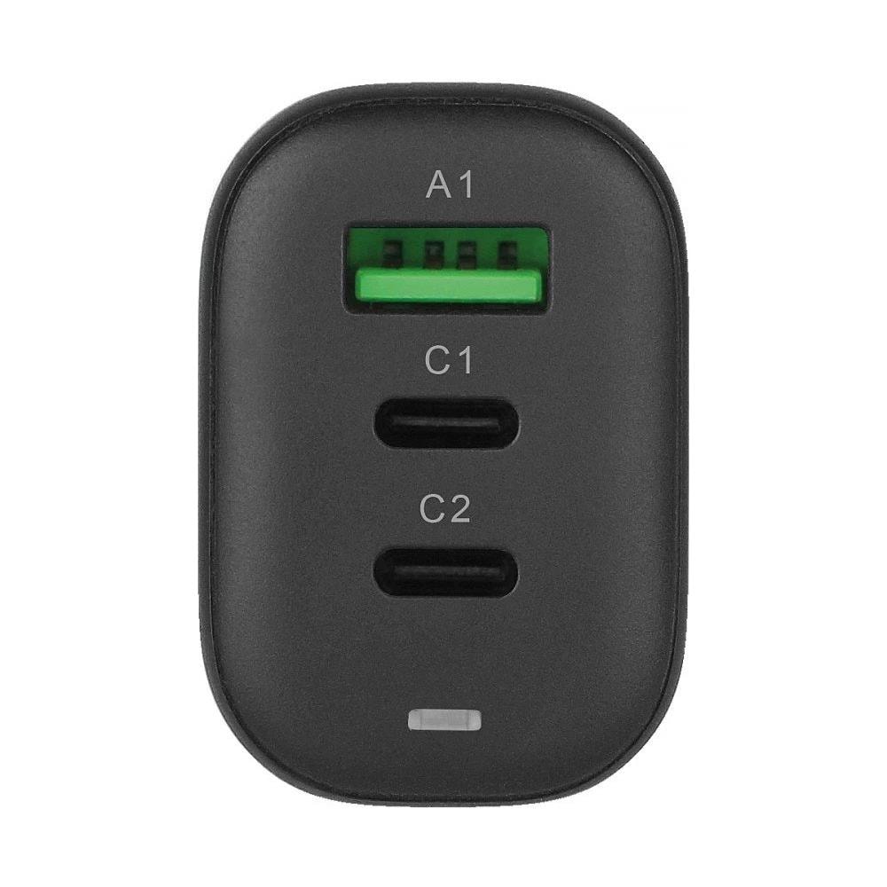 Caricabatterie Gan Usb-a E 2 Porte Usb-c Power Delivery 65w Ricarica Rapida Nero - Foto 2