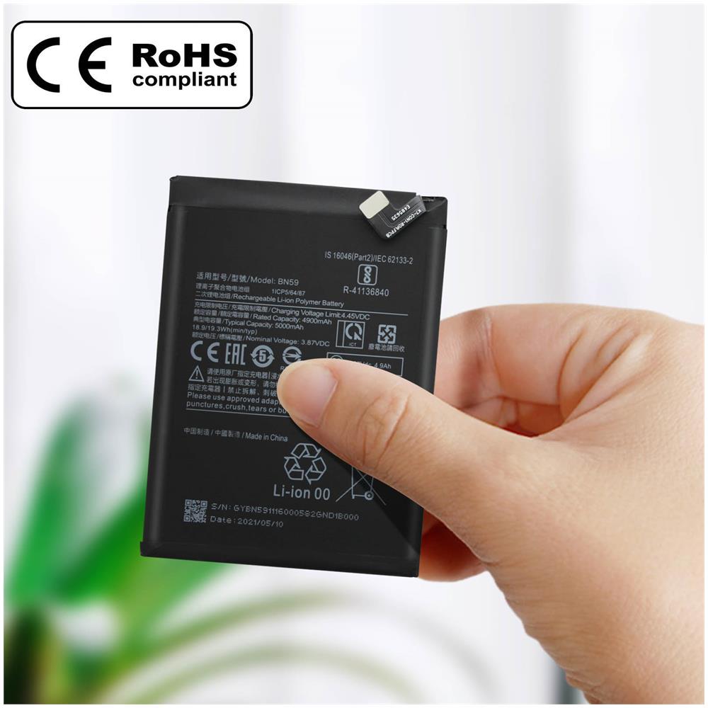 Batteria Di Ricambio Per Xiaomi Redmi Note 10 E 10s 4900mah Nera - Foto 2