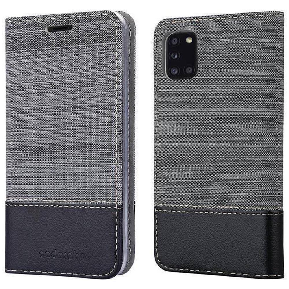 Custodia Compatibile Con Samsung Galaxy A31 In Grigio Nero - Coperchio Protettiva Con Chiusura Magnetica, Funzione Stand E Tasca Per Le Carte - Foto 8