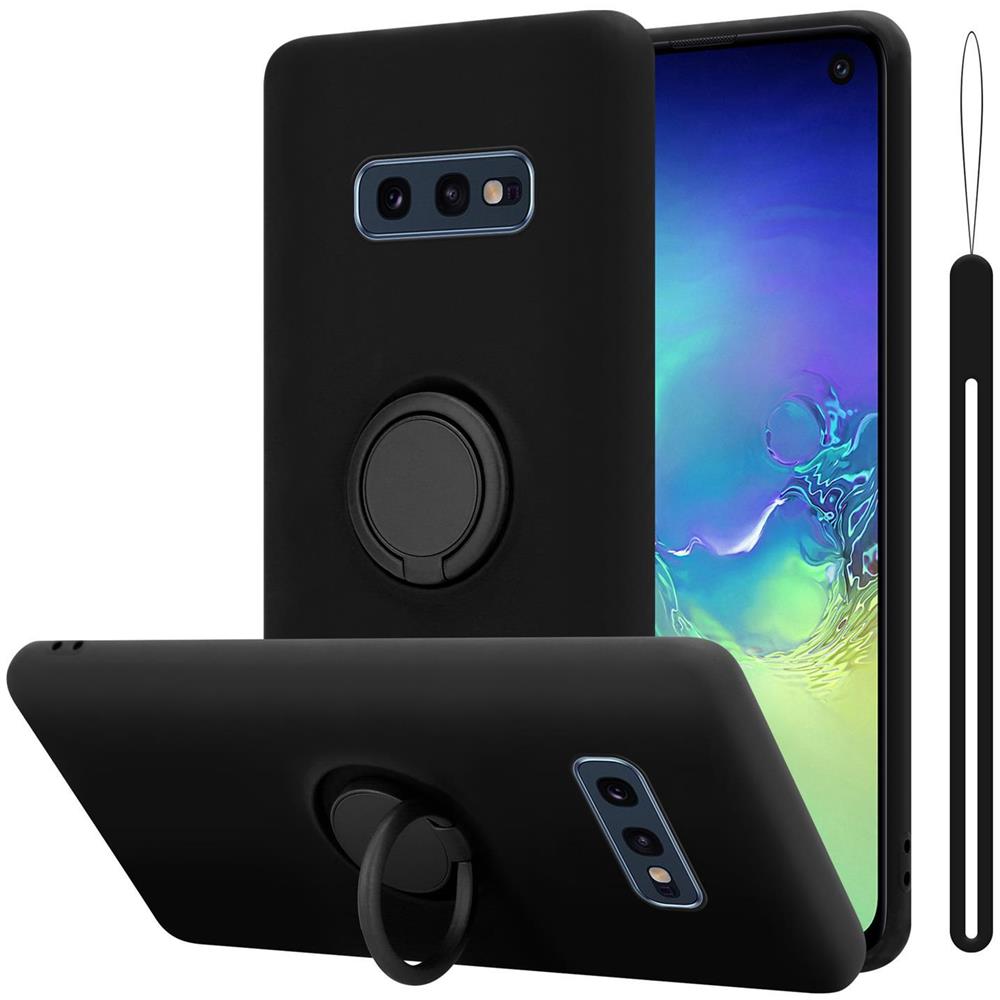 Cadorabo Custodia Compatibile Con Samsung Galaxy S10e In Liquid Nero - Coperchio Protettivo In Silicone Tpu Flessibile Con Anello - Foto 1