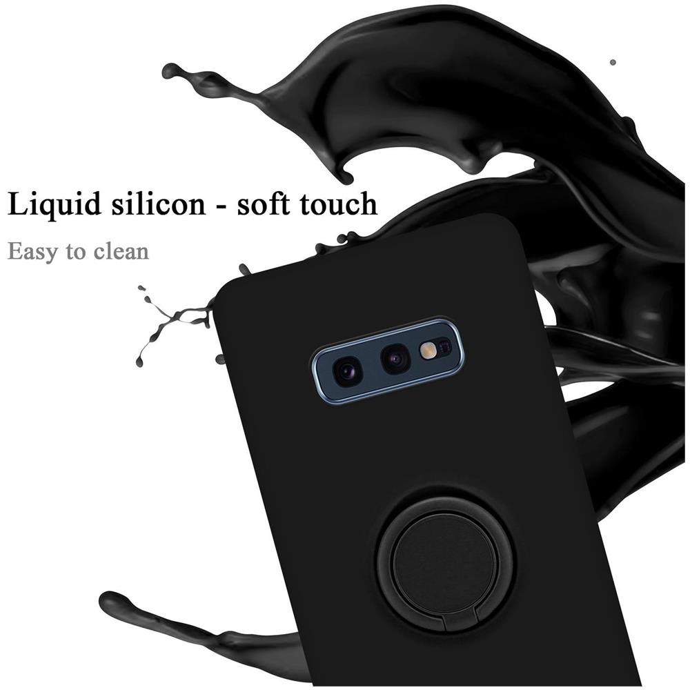 Cadorabo Custodia Compatibile Con Samsung Galaxy S10e In Liquid Nero - Coperchio Protettivo In Silicone Tpu Flessibile Con Anello - Foto 2