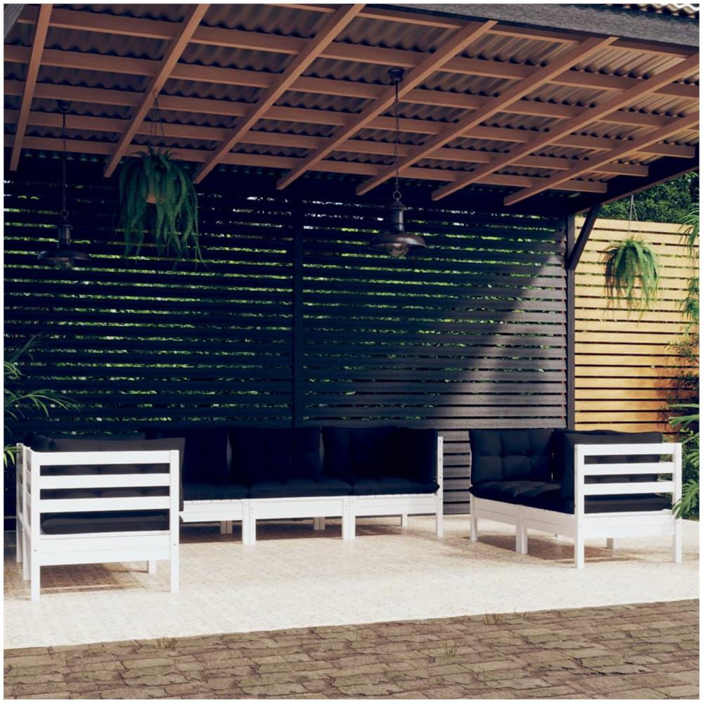 Set Divani Da Giardino 7 Pz Con Cuscini In Massello Di Pino - Foto 1