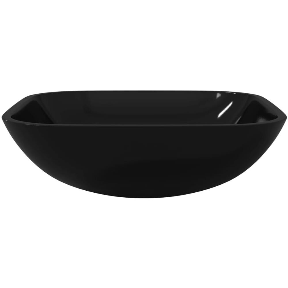 Lavandino In Vetro 42x42x14 Cm Nero - Foto 3