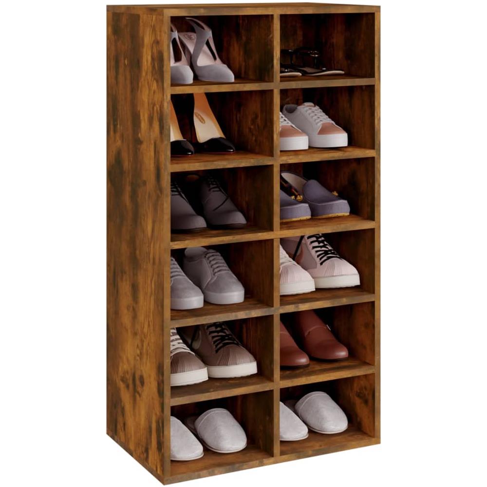 Scarpiera Rovere Fumo 54x34x100,5 Cm In Legno Multistrato - Foto 3