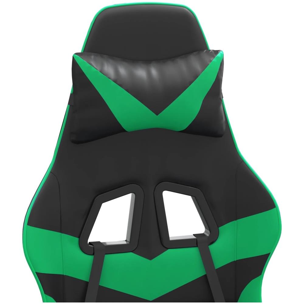 Sedia Da Gaming Con Poggiapiedi Nero E Verde In Similpelle - Foto 2