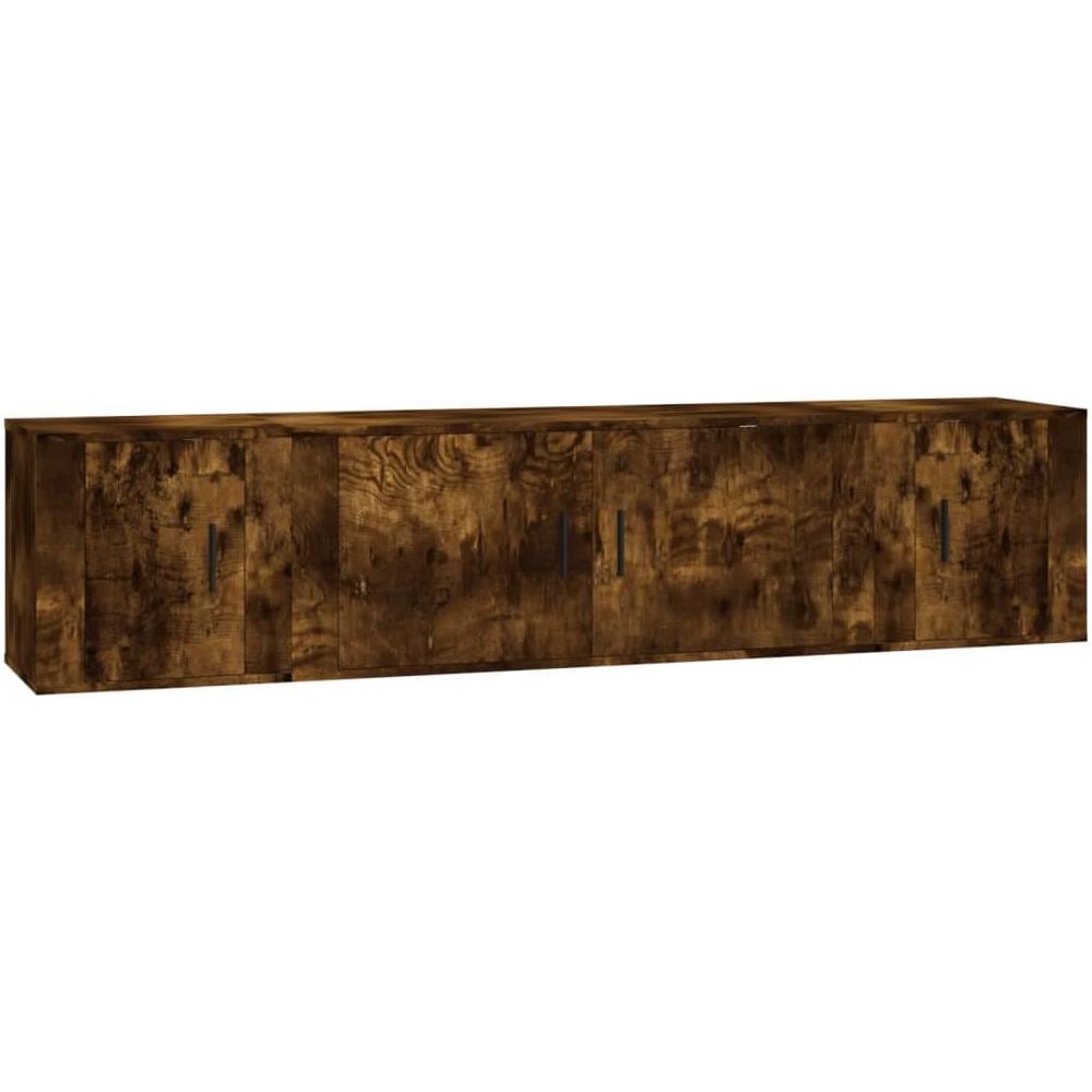 Set Mobili Porta Tv 3 Pz Rovere Fumo In Legno Multistrato - Foto 2