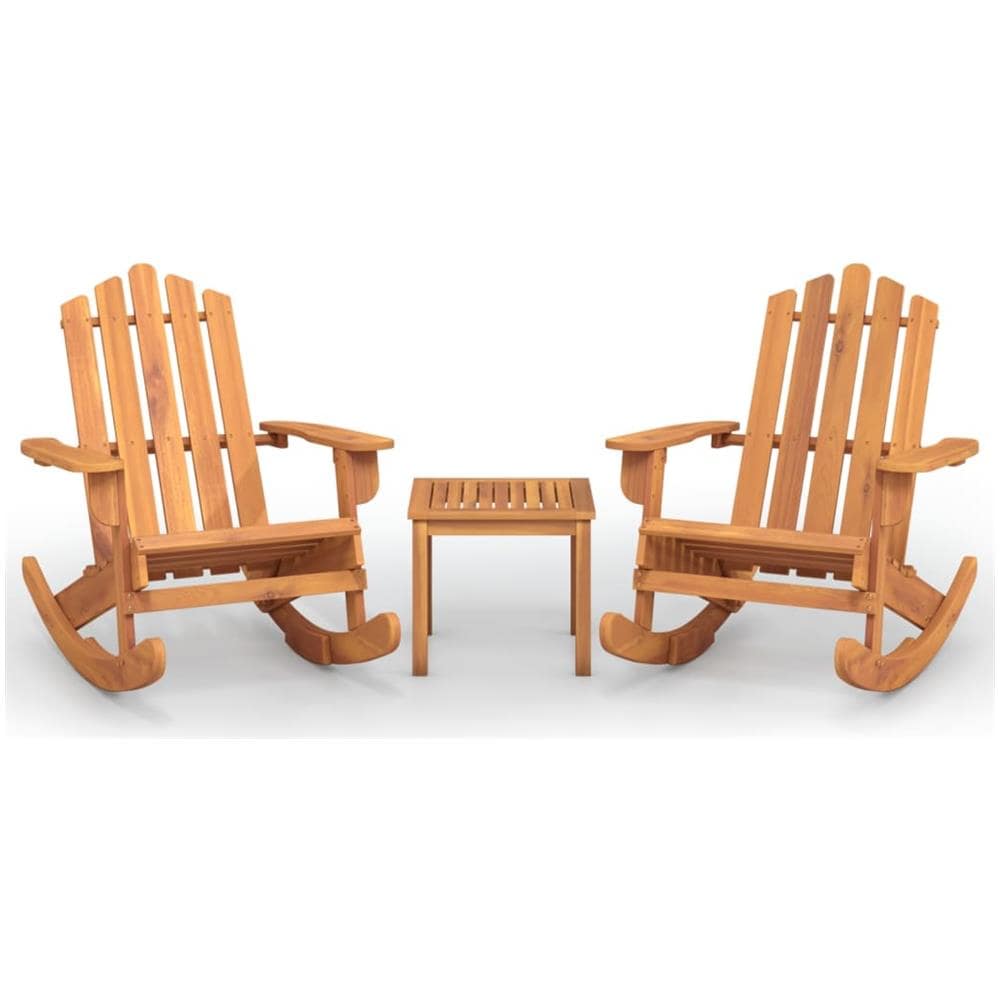 Set Salotto Da Giardino Adirondack 3pz Legno Massello Di Acacia - Foto 2