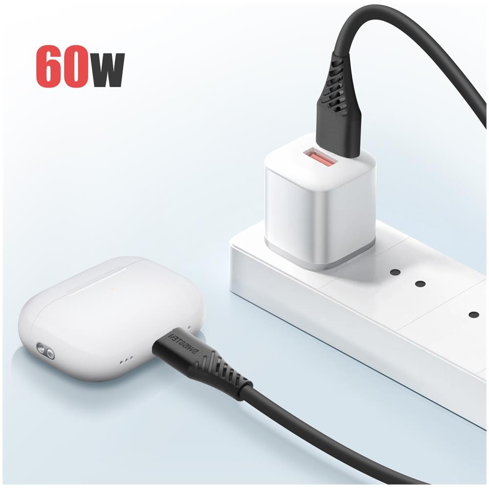 Cavo Usb-c Compatibile Smartphone E Tablet 60 W 3 A Silicone 1.5m, Nero - Foto 2