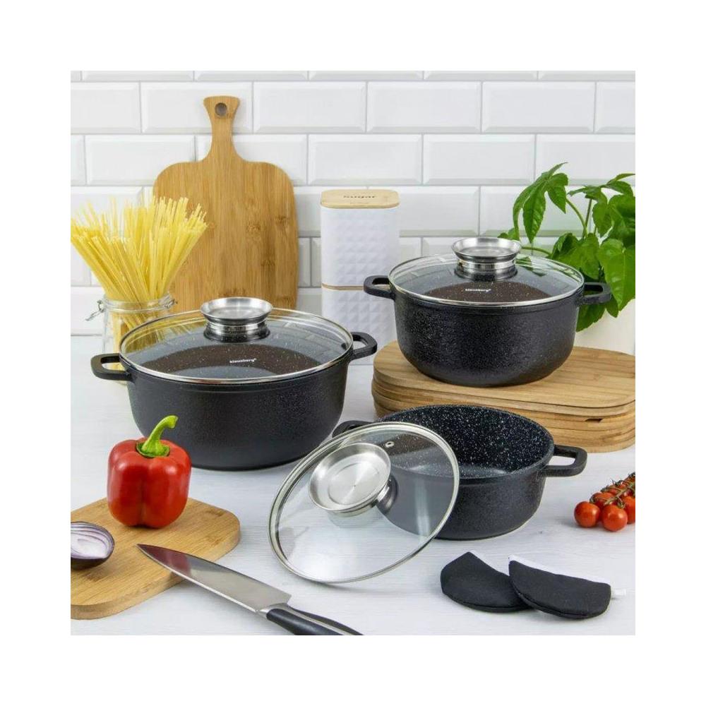 KB-7359 Set di pentole rivestite in granito da 8 pezzi - Foto 2
