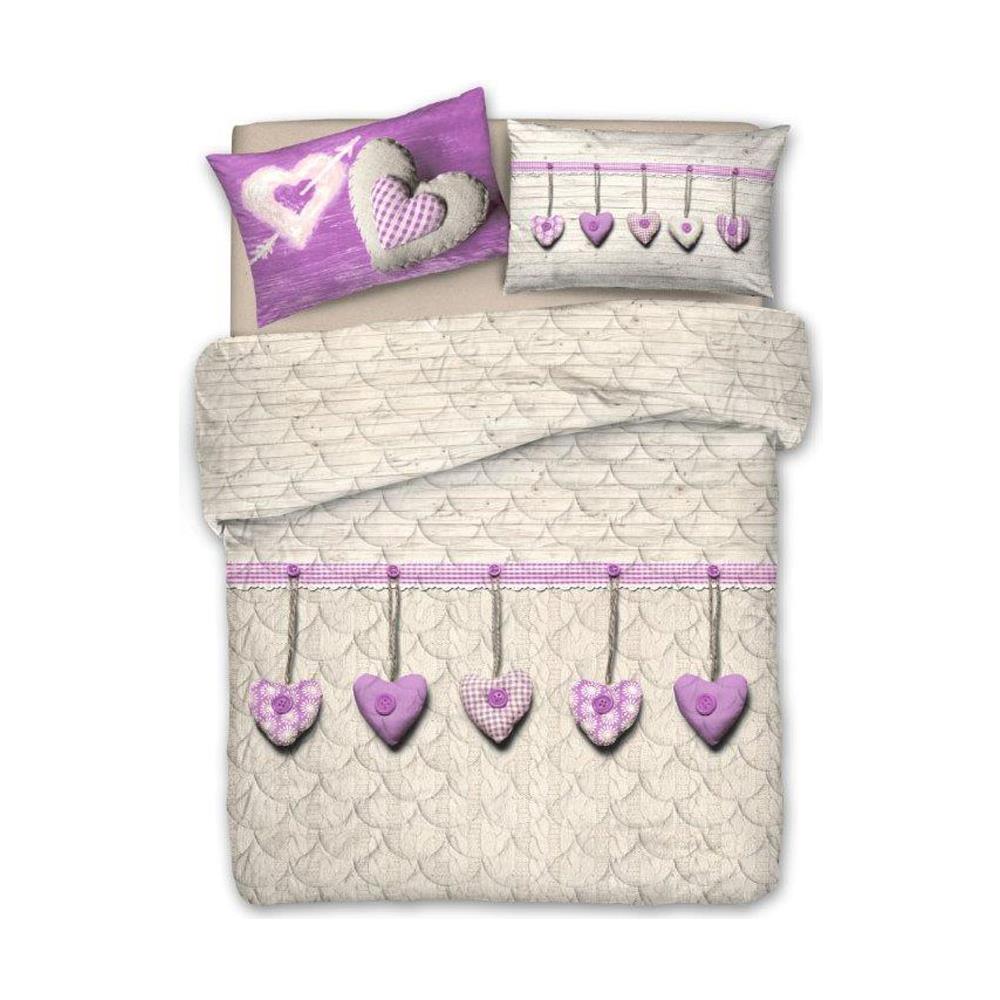 Trapuntino Estivo 100gr / mq Disegno Cuore Appeso 2 Piazze Matr. le Lilla - Foto 1