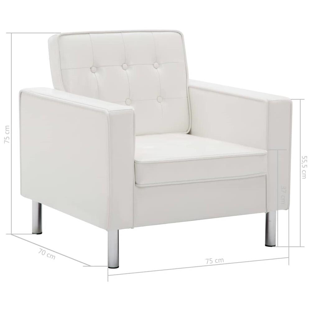 Poltrona Con Rivestimento In Similpelle 75x70x75 Cm Bianco - Foto 7