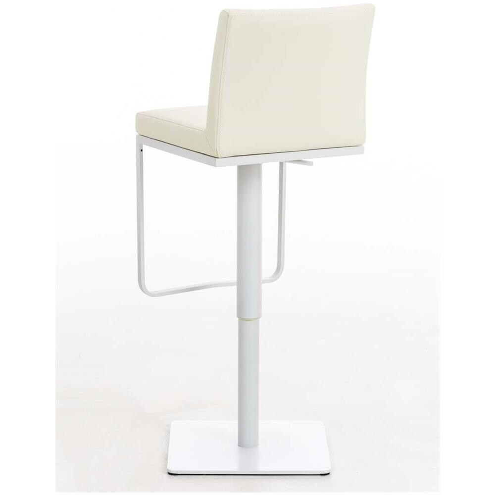 Sgabello Bar Panama in Similpelle E Metallo I Sgabello Alto Girevole E Regolabile 58-82 CM I Sedia Cucina Moderna Crema Metallo Bianco Opaco - Foto 5