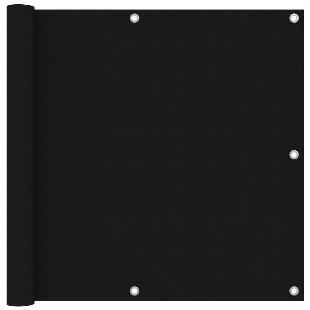 Paravento Da Balcone Nero 90x600 Cm Tessuto Oxford - Foto 1