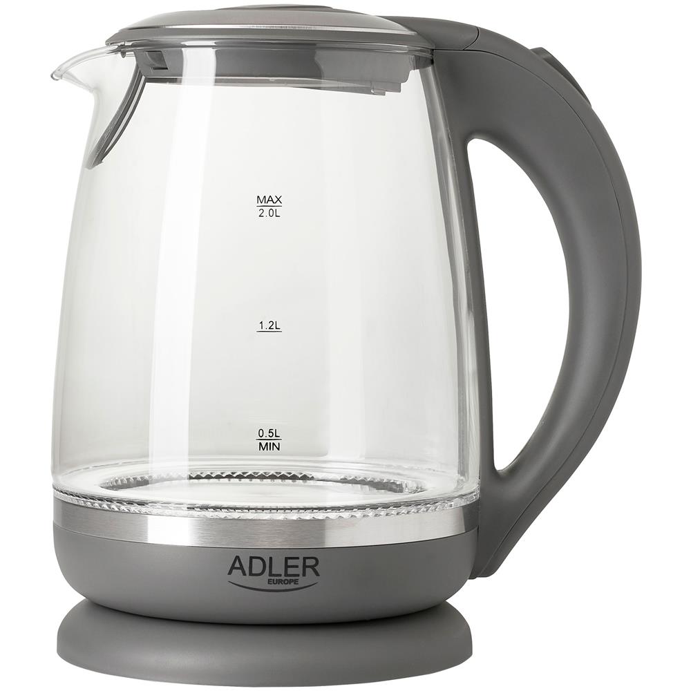 Bollitore Ad 1286 Standard, 2200 W, 2 L, Plastica / vetro, Grigio / trasparente, Base Girevole A 360° - Foto 30