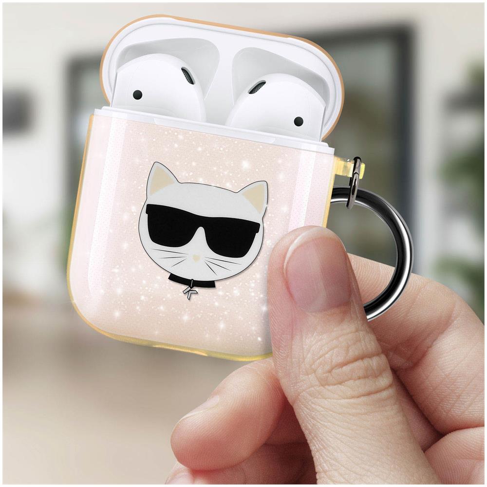 Cover Airpods Choupette Silicone Glitter Moschettone Gialla - Foto 6