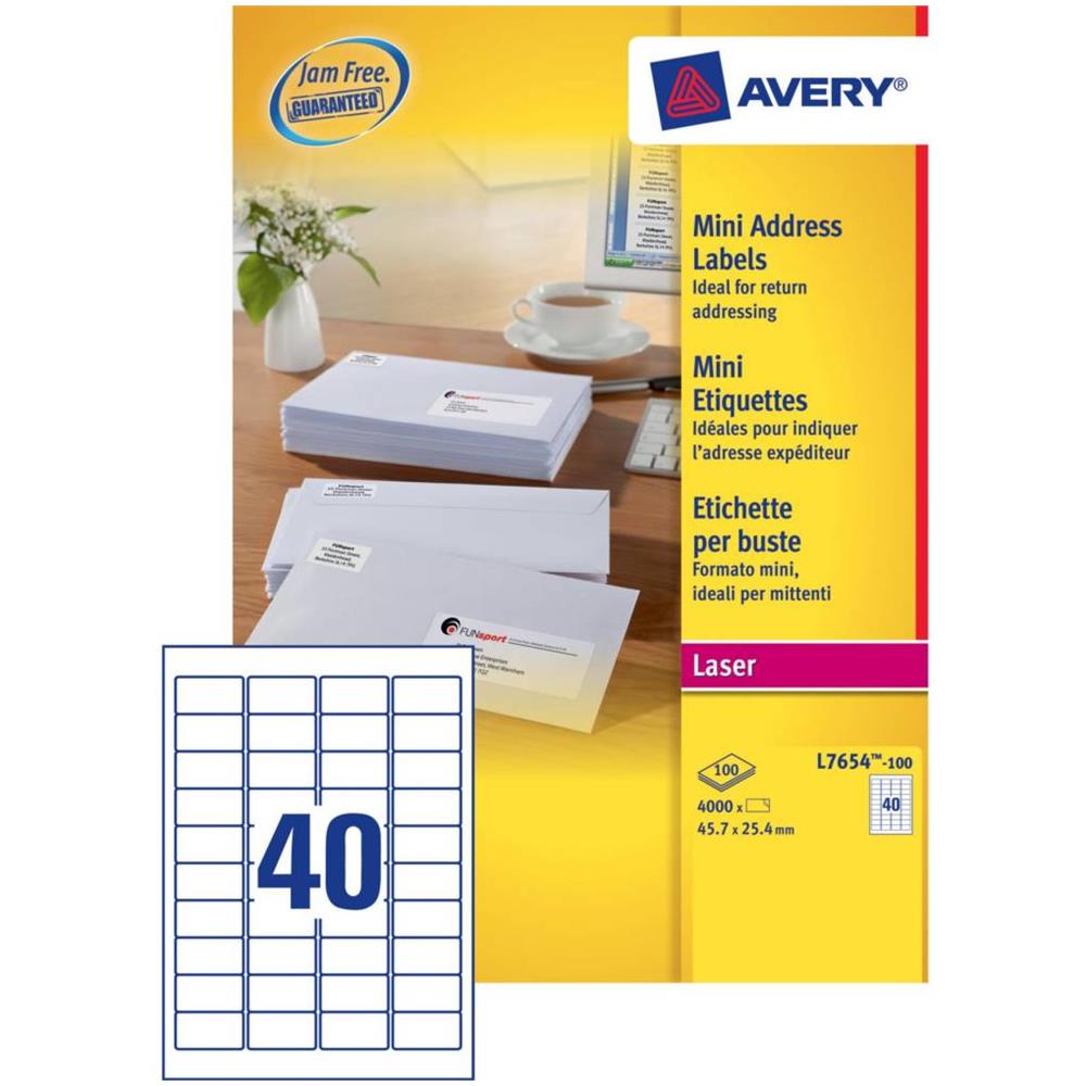 Laseretiket 45,7x25,4 (100)  - Foto 1