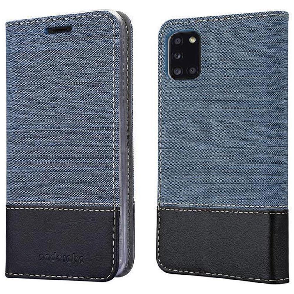 Custodia Compatibile Con Samsung Galaxy A31 In Blu Scuro Nero - Coperchio Protettiva Con Chiusura Magnetica, Funzione Stand E Tasca Per Le Carte - Foto 8