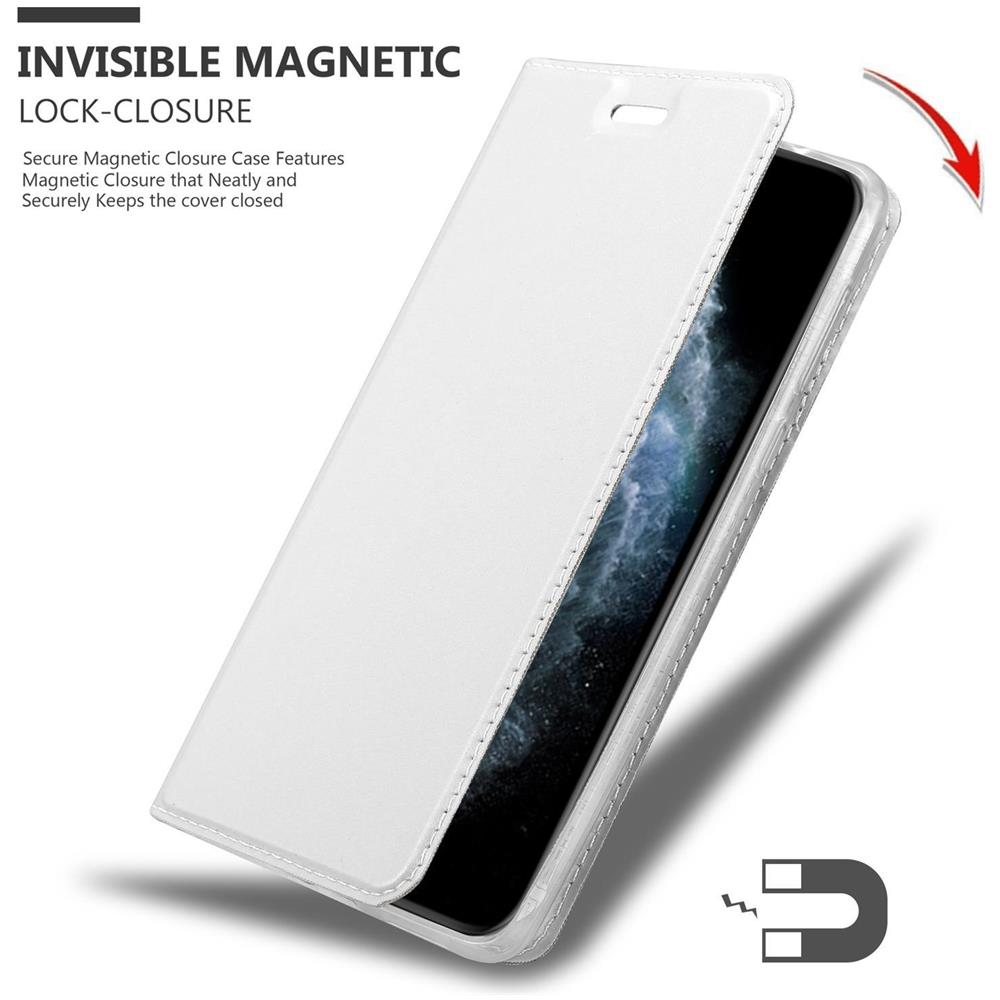 Custodia Compatibile Con Apple Iphone 11 Pro In Classy Argento - Coperchio Protettiva Con Chiusura Magnetica, Funzione Stand E Tasca Per Le Carte - Foto 8