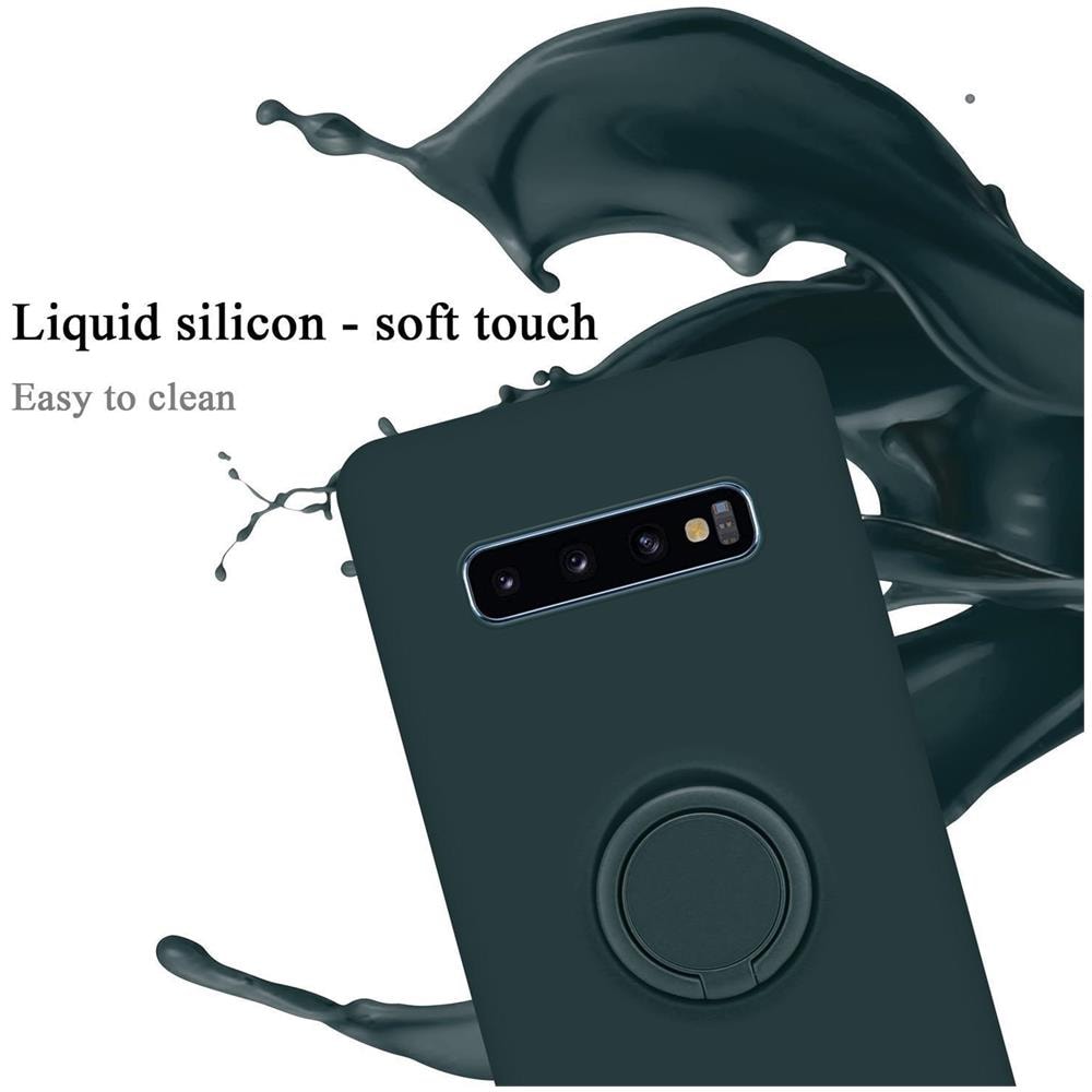 Custodia Compatibile Con Samsung Galaxy S10 Plus In Liquid Verde - Coperchio Protettivo In Silicone Tpu Flessibile Con Anello - Foto 2