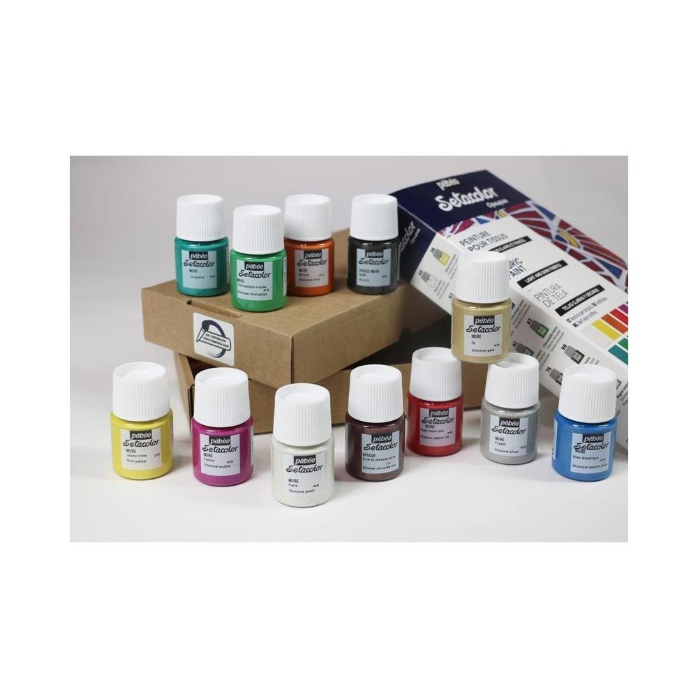 Set Di 12 Dipinti Per Tessuti Chiari E Scuri Setacolor - 12 X 20 Ml - Foto 2