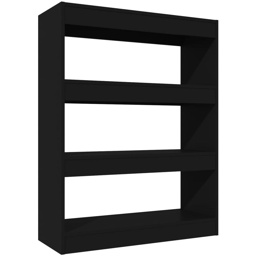 Libreria / divisorio Nero 80x30x103 Cm In Legno Multistrato - Foto 2