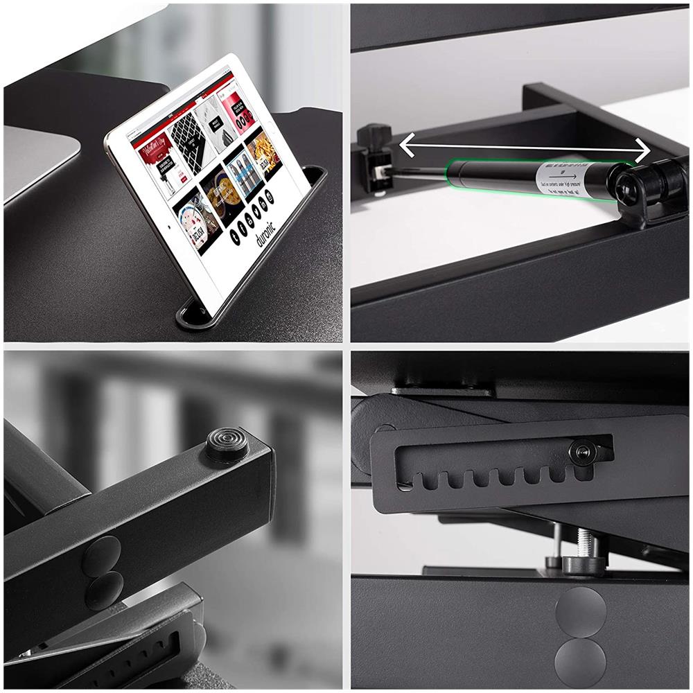 Scrivania in Piedi DM05D18 da 55x53cm Regolabile in Altezza Colore Nero - Foto 6