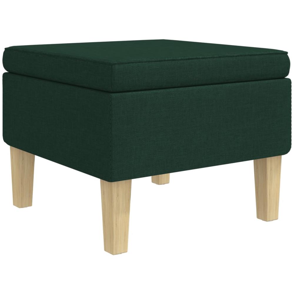 Poggiapiedi Con Gambe In Legno Verde Scuro In Tessuto - Foto 1