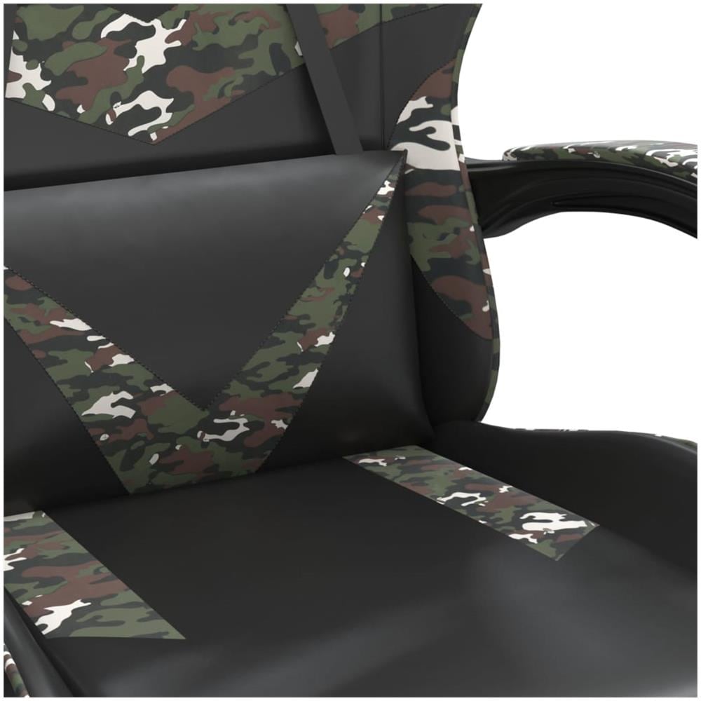 Sedia Da Gaming Con Poggiapiedi Nero E Mimetico In Similpelle - Foto 2