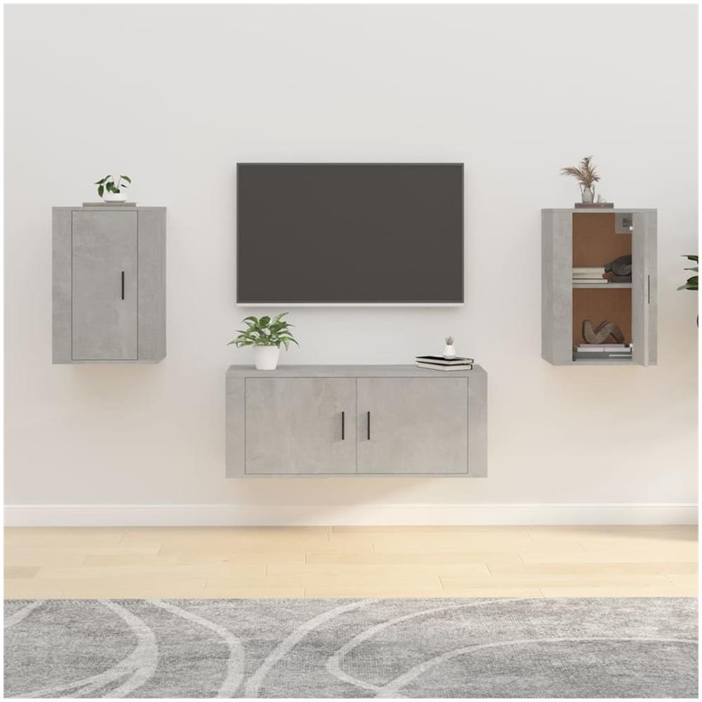Mobili Porta Tv A Parete 2 Pz Grigio Cemento 40x34,5x60 Cm - Foto 1