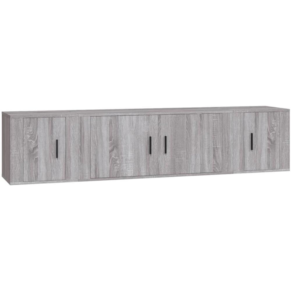 Set Mobili Porta Tv 3 Pz Grigio Sonoma In Legno Multistrato - Foto 2