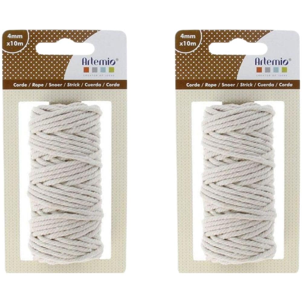 2 Fili Di Cotone Per Macramè 10 M - Beige - Foto 1
