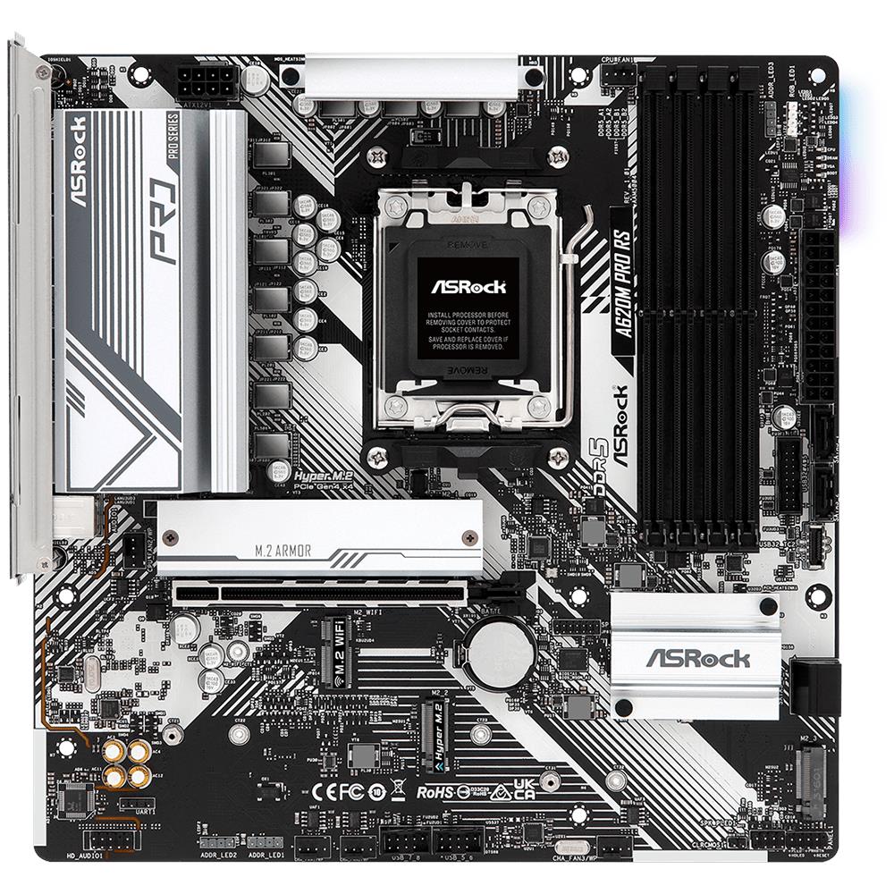 Scheda Madre A620M Pro RS Socket AM5 Chipset AMD A620 micro ATX - Foto 2