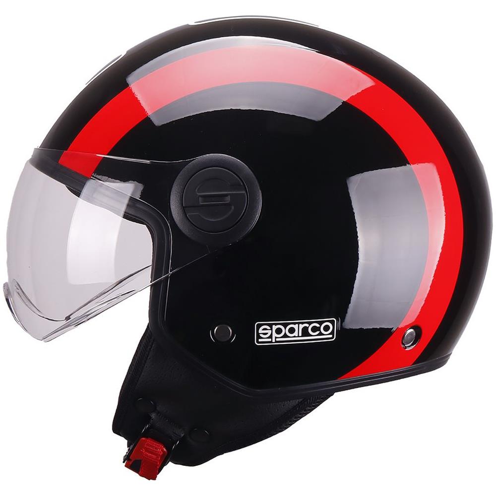 Casco Demi-jet Per Moto Rosso E Nero Con Calotta In Abs Taglia Xl - Foto 1