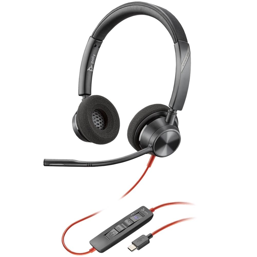 POLY Cuffie stereo Blackwire 3320 con connettore USB-C, certificate per Microsoft Teams + adattatore USB-C/A - Foto 1