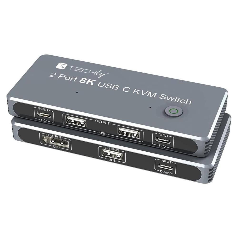 IDATA KVM-DPC8K switch per keyboard-video-mouse (kvm) Grigio - Foto 1