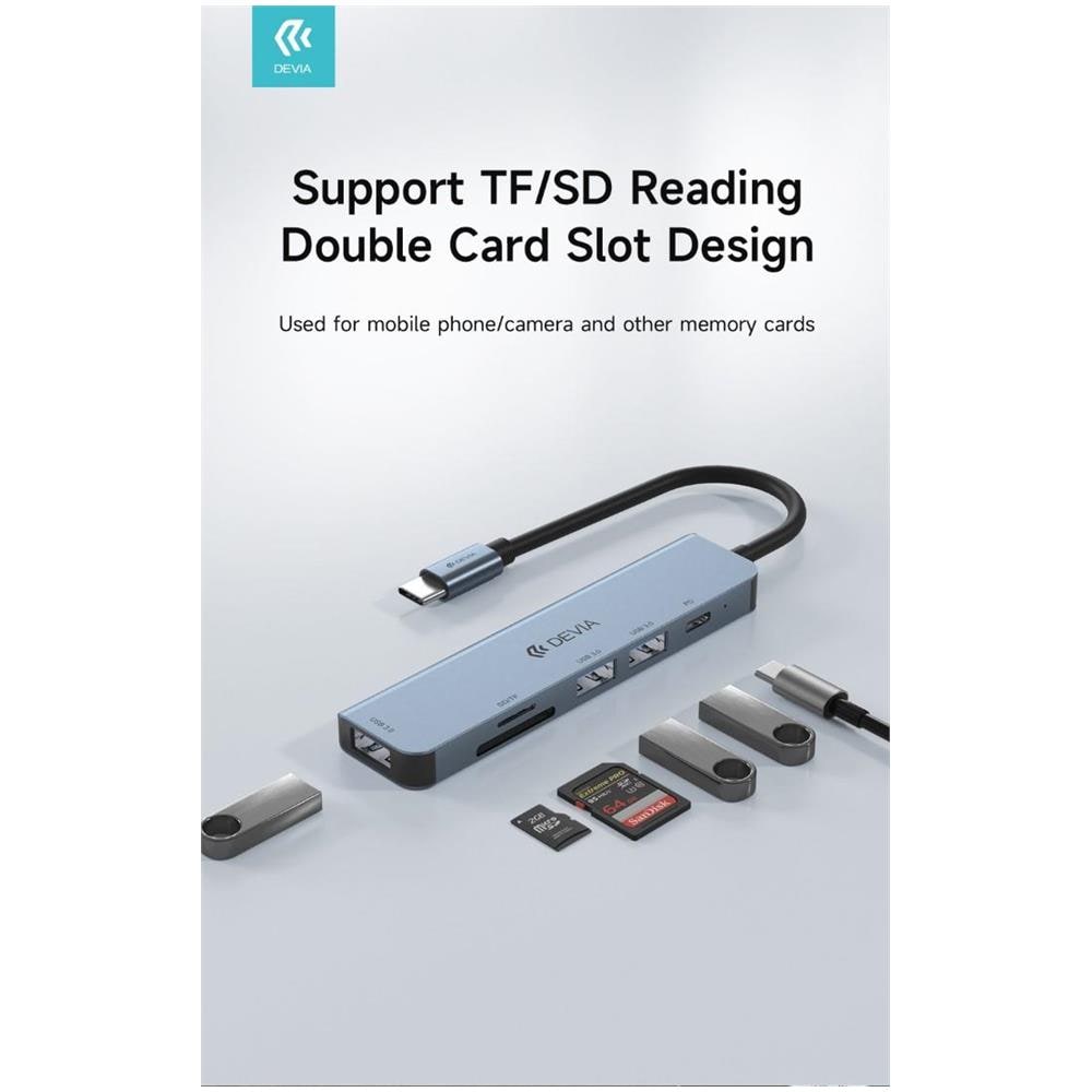 Leopard Type-C a USB3.0*3+PD + lettore di schede 5 in 1 HUB - Foto 1