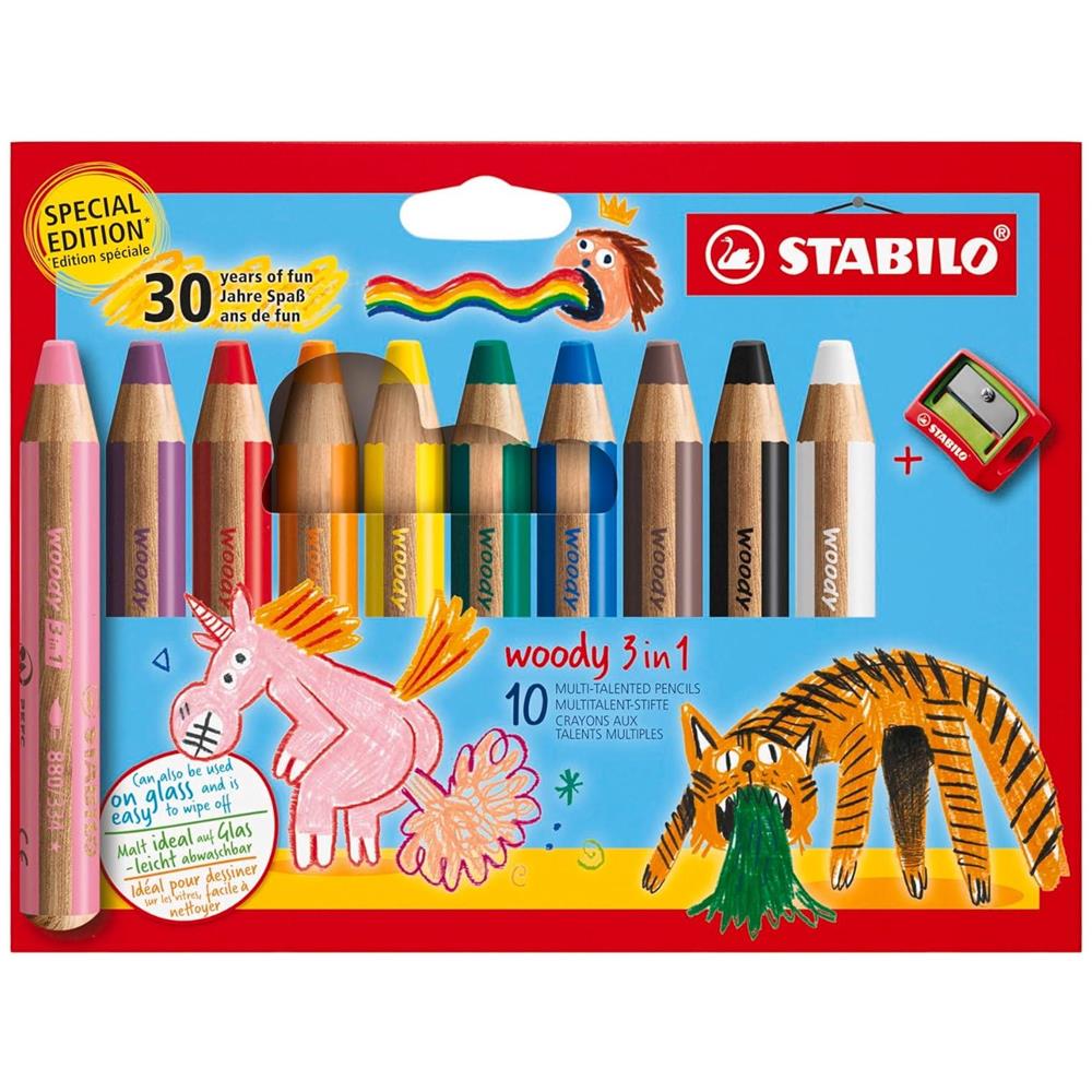 woody 3 in 1 - Matita colorata Multi-Funzione - 30 Years Edition - Astuccio da 10 - con Temperino - Foto 1