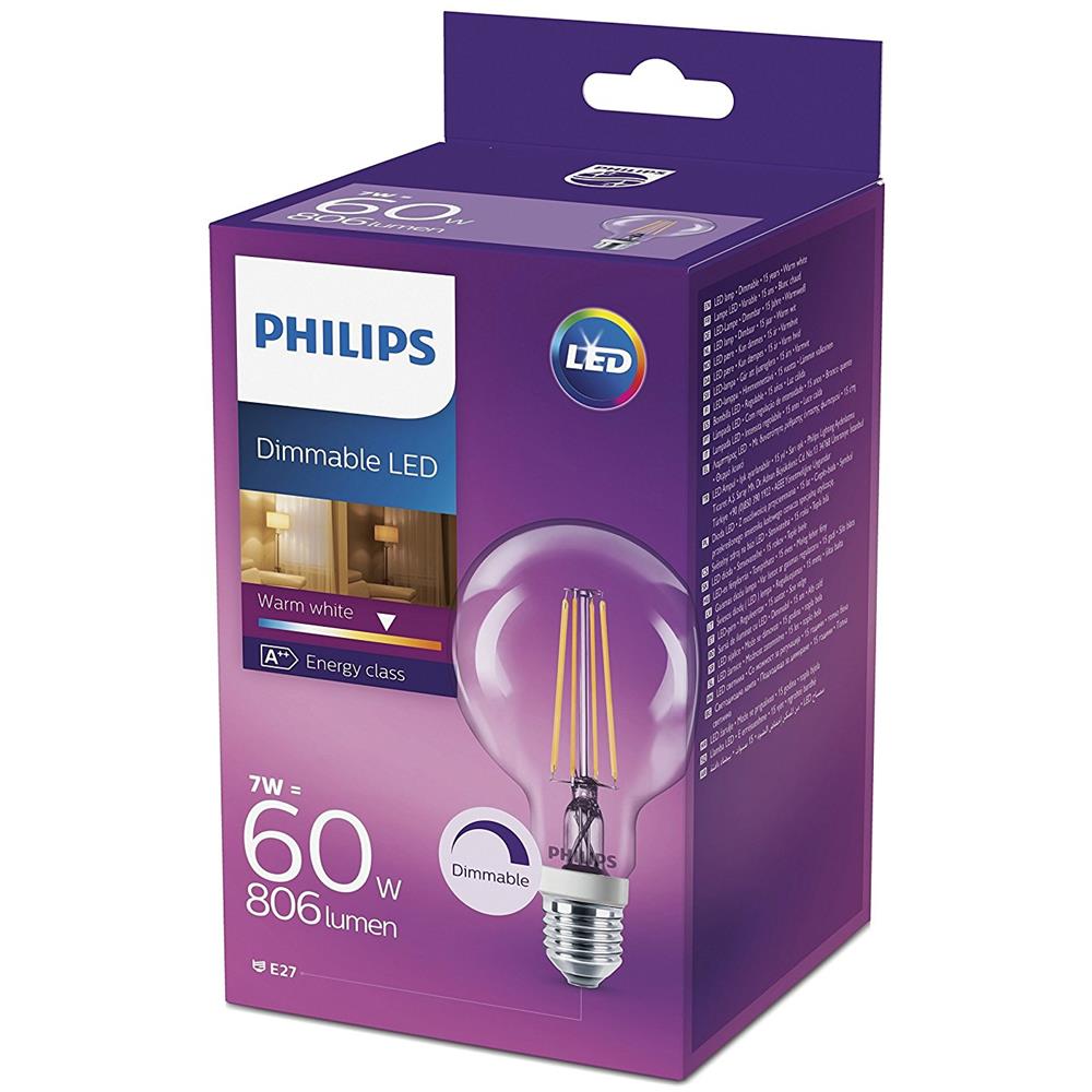 Lampadina Led Filament Classic 60W Attacco G93 Attacco E27 Ww Cl Dimmerabile - Foto 2