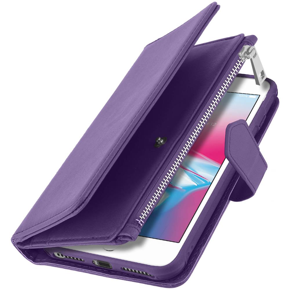 Custodia Iphone 6 Plus / 6s Plus / 7 Plus / 8 Plus Portafoglio Cover Amovibile - Viola - Foto 2
