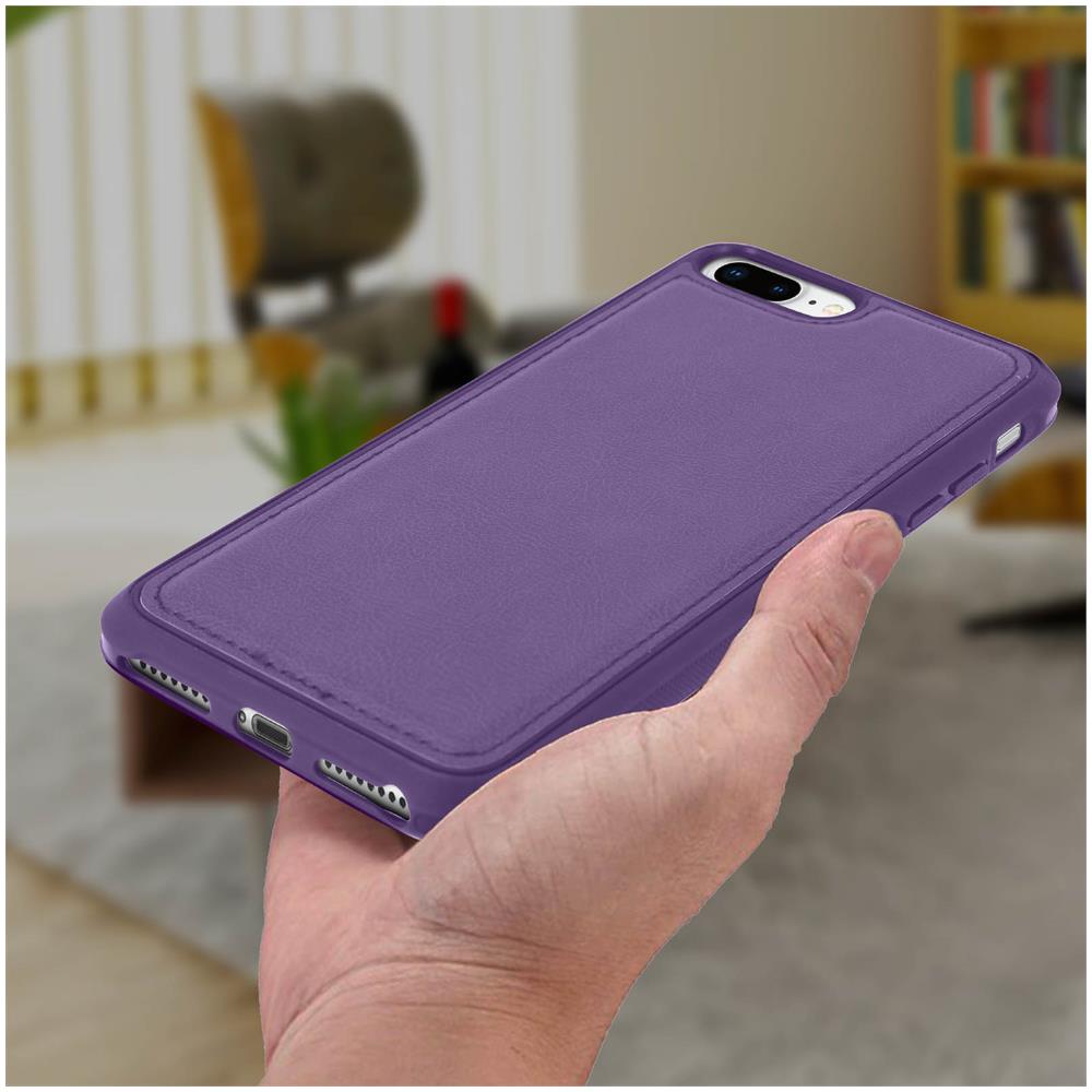 Custodia Iphone 6 Plus / 6s Plus / 7 Plus / 8 Plus Portafoglio Cover Amovibile - Viola - Foto 5