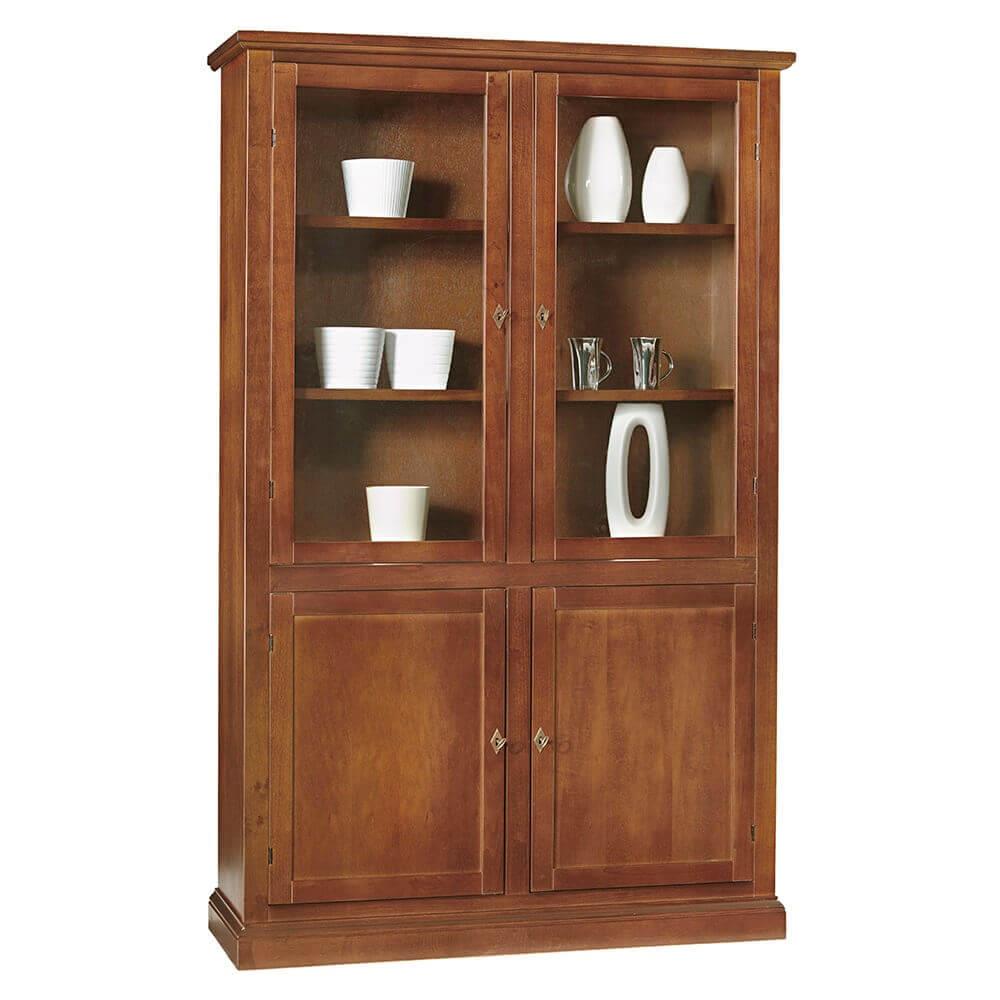 Danielle - Mobile Con Vetrina In Legno Massello Cm 120 X 41 X 187 H - Foto 1