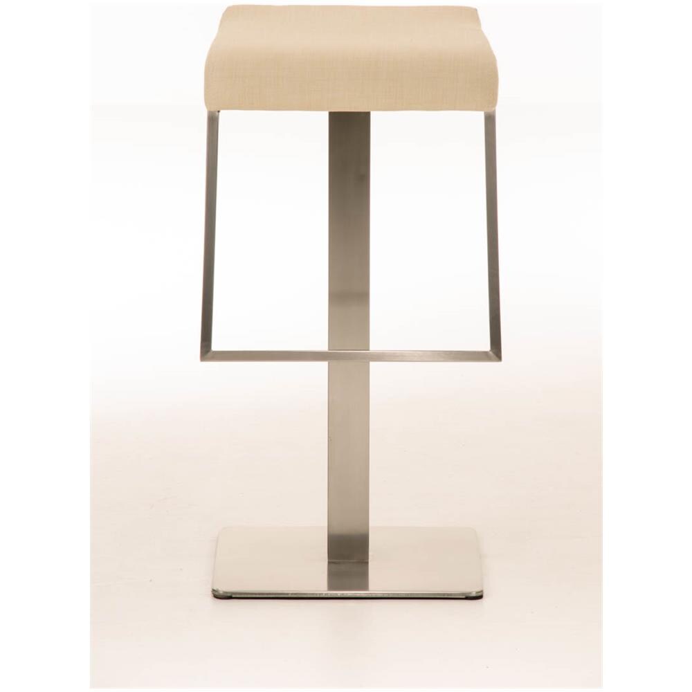 Sgabello Bar Lameng In Tessuto E Acciaio Inox I Sgabello Design Con Antigraffio I Sgabello Bancone Con Poggiapiedi Alt. 78 CM Crema - Foto 2