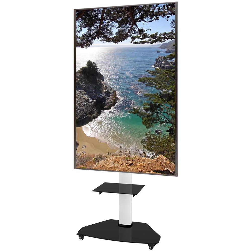 Supporto a Pavimento con Mensola Trolley TV LCD /LED /Plasma 37-70" Bianco - Foto 2