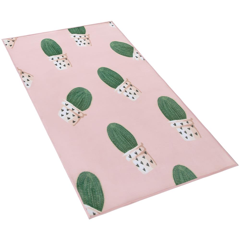 Tappeto Rosa Modello Cactus 80 X 150 Cm Eldivan - Foto 1