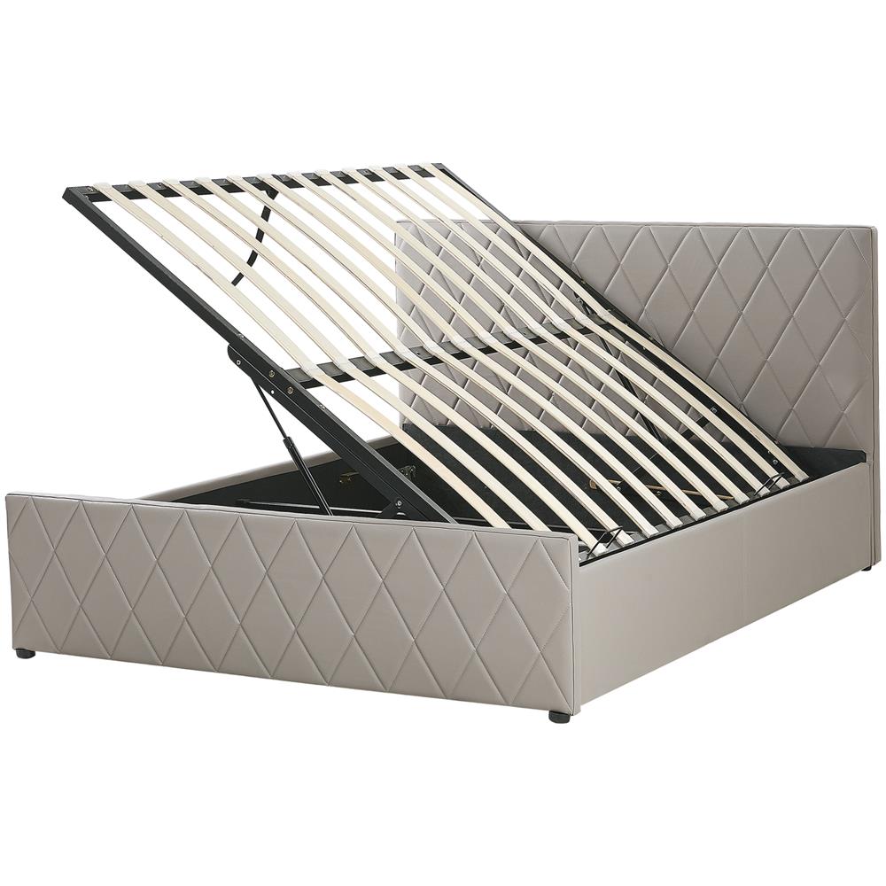 Letto In Similpelle Grigio Talpa Con Contenitore 140 X 200 Cm Rochefort - Foto 1