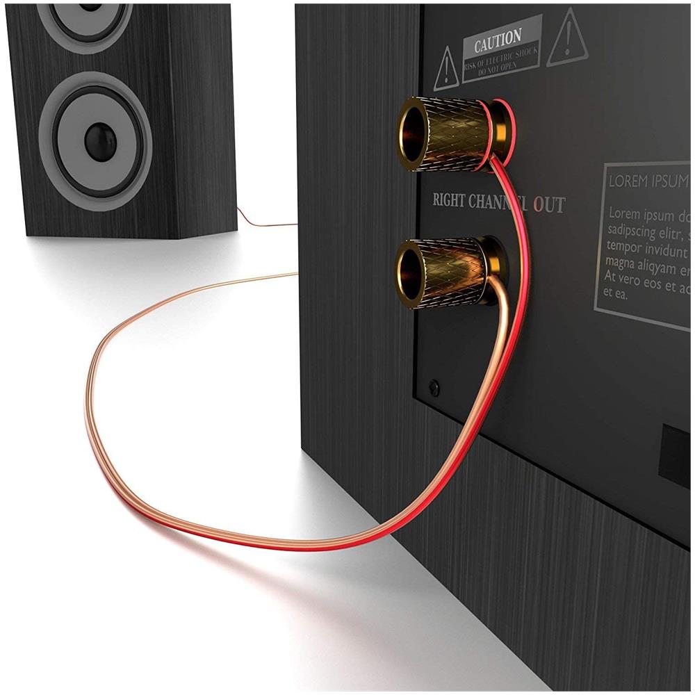 Stereo Rame Puro Audio Speaker Wire Cable - Made In Germany - 2x2.5mm - 15m - (per Hifi Altoparlanti E Surround Sound Systems Rame Puro Con Polarit)  - Foto 2