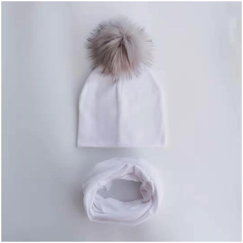 SLOWMOOSE - Cappello Del Bambino Di Autunno E Inverno, Insieme Della Sciarpa  Del Collare Del Cofano Del Beanie Della Protezione Dei Ragazzi / Ragazze [  grigio Chiaro Bianco / 6 Mesi-4 Anni] - ePRICE
