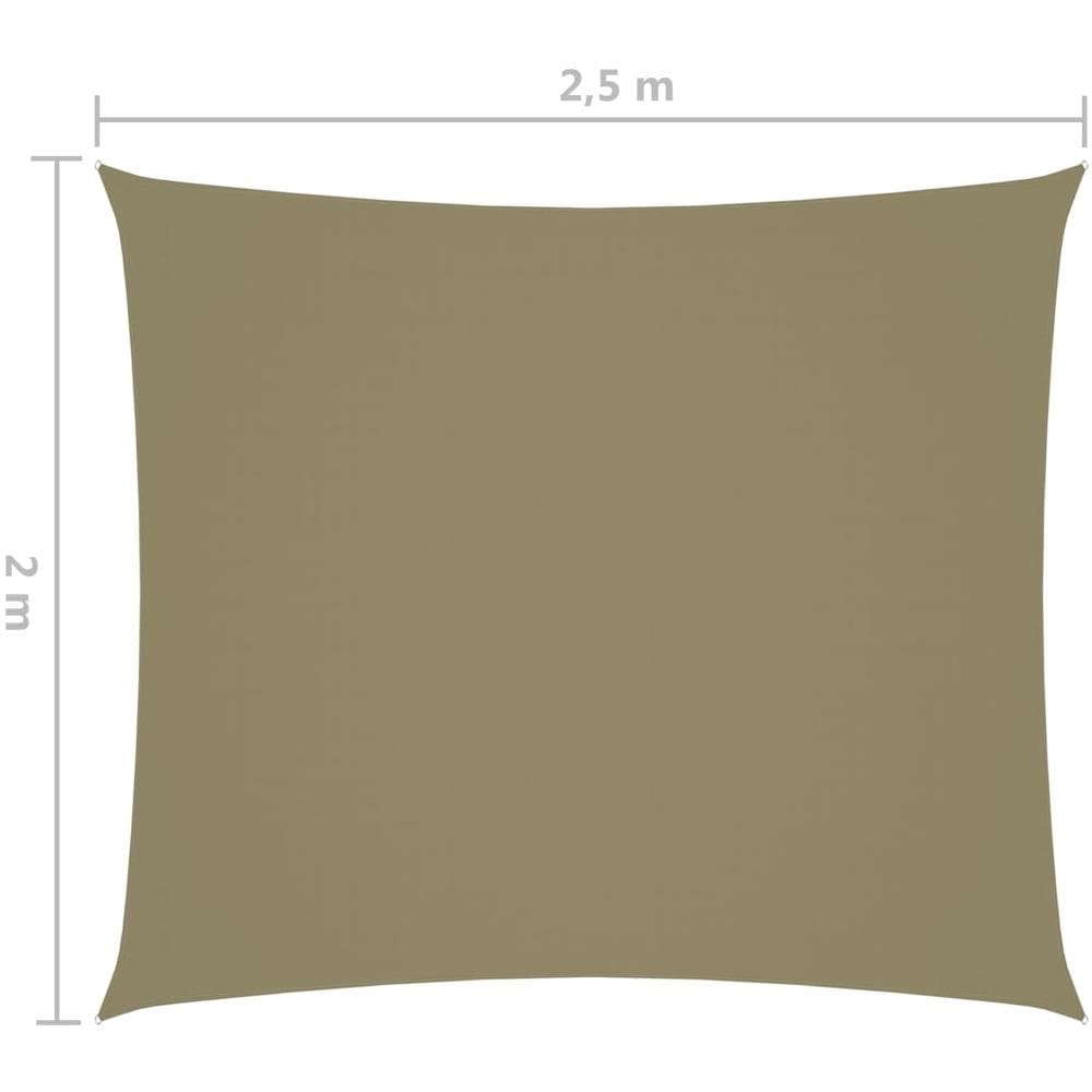 Parasole a Vela Oxford Rettangolare 2x2,5 m Beige - Foto 6